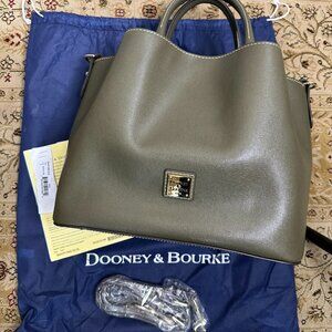DOONEY & BOURKE WEXFORD LEATHER SMALL BRENNA SATCHEL – OLIVE